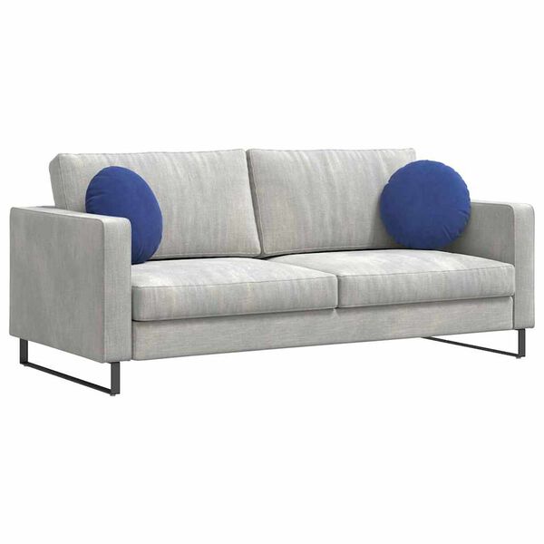 vidaXL Cojines para asiento 2 pcs Azul Polic&iacute;a &Oslash; 40 x 13 cm Terciopelo