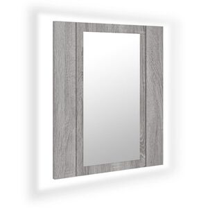 vidaXL Armario de ba&ntilde;o con espejo LED madera gris Sonoma 40x12x45 cm