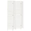 vidaXL Biombo separador de 4 paneles madera maciza Paulownia blanco