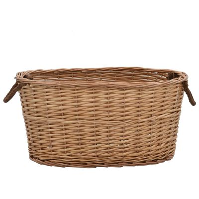vidaXL Cesta para leña con asas de sauce natural 58x42x29cm | vidaXL.es