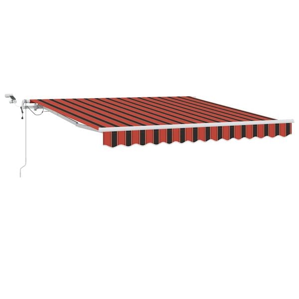 vidaXL Toldo Retr&aacute;ctil Naranja y Marr&oacute;n 300 x 250 cm Poli&eacute;ster y metal