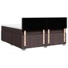 vidaXL Cama box spring con colch&oacute;n tela marr&oacute;n oscuro 180x200 cm
