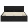 vidaXL Estructura de cama con cabecera Roble Negro 150 x 200 cm