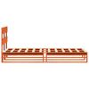 vidaXL Estructura de cama sin colchón madera maciza marrón 75x190 cm