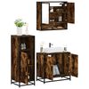 vidaXL Set de muebles baño 3 pzas madera contrachapada roble ahumado