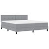 vidaXL Cama tipo Box Spring con tiras LED Gris claro 180 x 200 cm tela