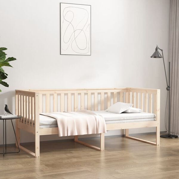 vidaXL Sof&aacute; cama sin colch&oacute;n madera maciza de pino 90x200 cm
