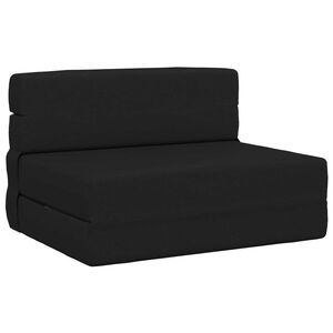 vidaXL Sof&aacute; Cama Plegable Negro 190 x 70 x 15 cm tela