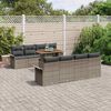 vidaXL Conjunto de sof&aacute;s de jard&iacute;n 7 pcs Gris rat&aacute;n sint&eacute;tico