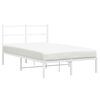 vidaXL Estructura cama sin colch&oacute;n con cabecero metal blanco 120x190cm