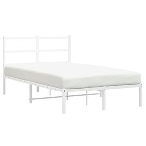vidaXL Estructura cama sin colch&oacute;n con cabecero metal blanco 120x190cm