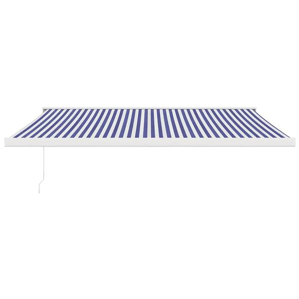 vidaXL Toldo retr&aacute;ctil aluminio y tela azul y blanco 4,5x3 m