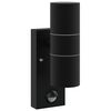 vidaXL Aplique de pared exterior 2 pcs Negro 7 x 10 x 22 cm