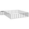 vidaXL Jaula perros 46 paneles acero recubierto polvo negro 50x100 cm