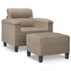 vidaXL Sill&oacute;n con taburete tela de microfibra gris taupe 60 cm