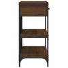 vidaXL Mesa consola cajones estantes madera de ingenier&iacute;a roble marr&oacute;n