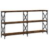 vidaXL Mesa consola madera de ingenier&iacute;a roble ahumado 156x28x80,5 cm