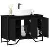 vidaXL Gabinete de Lavabo Otro con puerta Roble Negro 91 x 35 x 60 cm