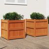 vidaXL Jardineras de exterior 2 uds madera maciza de pino marr&oacute;n cera