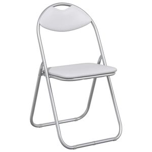 vidaXL Silla Plegable 8 pcs y gris 48 x 43,5 x 81 cm Cuero sint&eacute;tico