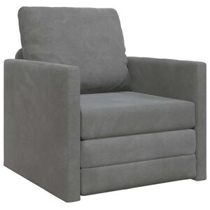 vidaXL Sof&aacute; cama Gris oscuro 74 x 77 x 81 cm Terciopelo