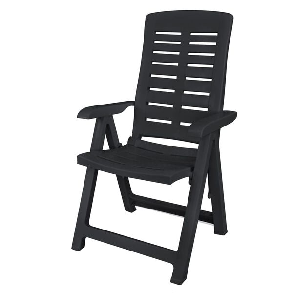 vidaXL Conjunto de comedor de jard&iacute;n 9 piezas pl&aacute;stico gris antracita