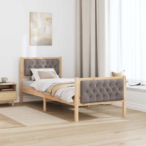 vidaXL Estructura de cama Taup&eacute; 80 x 200 cm Madera de pino macizo