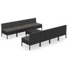 vidaXL Set de muebles de jard&iacute;n 9 pzas cojines rat&aacute;n sint&eacute;tico negro
