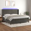 vidaXL Cama box spring colch&oacute;n y LED terciopelo gris oscuro 200x200 cm