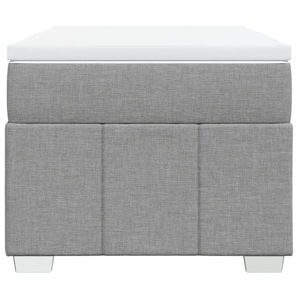 vidaXL Cama box spring con colch&oacute;n tela gris claro 90x200 cm