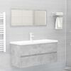 vidaXL Set muebles de ba&ntilde;o 2 piezas madera contrachapada gris hormig&oacute;n