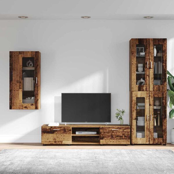 vidaXL Conjunto de mueble de TV con caj&oacute;n FLORIN Madera vieja