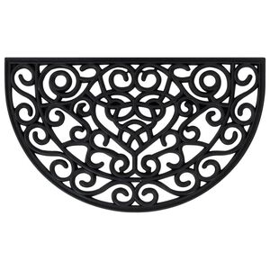 vidaXL Felpudo semicircular de goma 45x75 cm