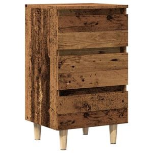vidaXL Mesita de noche madera de ingenier&iacute;a envejecida 40x35x69 cm