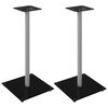 vidaXL Soportes de altavoces 2 uds vidrio templado plata negro 1 pilar