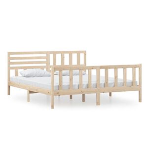 vidaXL Estructura de cama de madera maciza super king 180x200 cm
