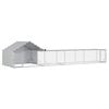 vidaXL Gallinero con techo y patio 2 uds. Plateado 7 x 2 x 1,5 m