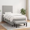 vidaXL Cama box spring con colch&oacute;n tela gris claro 90x200 cm