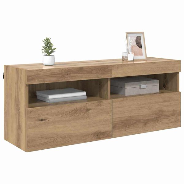 vidaXL Mueble de TV Montado en la Pared Roble artesanal