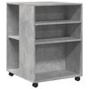 vidaXL Mesa auxiliar ruedas madera ingenier&iacute;a gris hormig&oacute;n 55x60x78cm