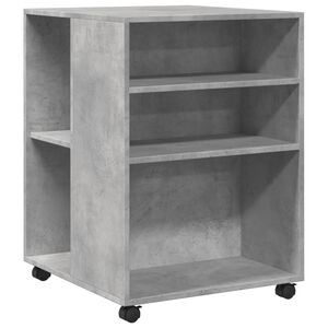 vidaXL Mesa auxiliar ruedas madera ingenier&iacute;a gris hormig&oacute;n 55x60x78cm