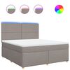 vidaXL Cama box spring con colch&oacute;n tela gris taupe 180x200 cm