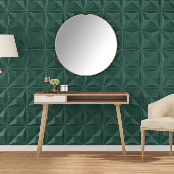 vidaXL Paneles de pared 12 uds XPS origami verde 50x50 cm 3 m²