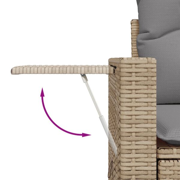vidaXL Set sof&aacute;s de jard&iacute;n 7 piezas y cojines rat&aacute;n sint&eacute;tico beige
