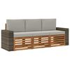 vidaXL Juegos de sof&aacute;s con coj&iacute;n 3 pcs Madera de Acacia S&oacute;lida