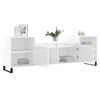 vidaXL Mueble para TV madera contrachapada blanco brillo 160x35x55 cm
