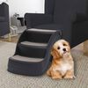 vidaXL Escalera para perros plegable de 3 peldaños negra