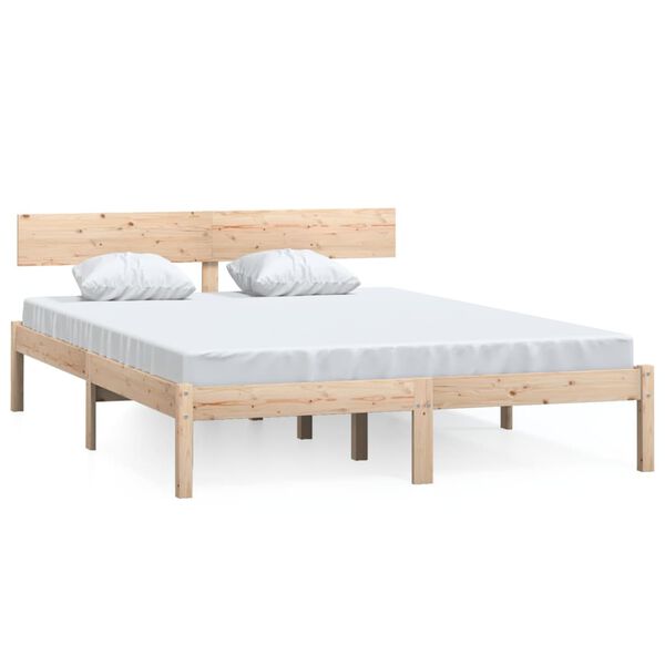vidaXL Estructura de cama sin colch&oacute;n madera maciza 120x200 cm