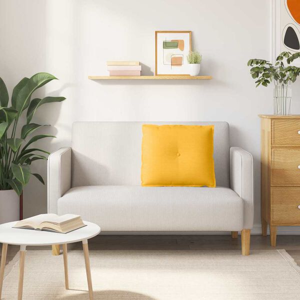 vidaXL Coj&iacute;n de Espalda Amarillo Claro 60 x 50 cm Tela de pana