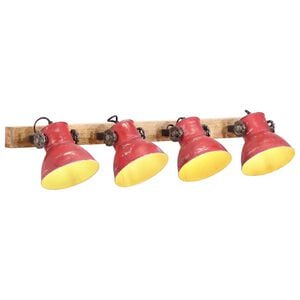 vidaXL L&aacute;mpara de pared rojo desgastado 25 W E27 90x25 cm